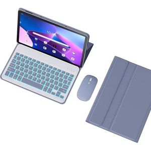 Toetsenbordhoes Voor Lenovo Tab M10 3E Generatie 10,1"" TB328FU, Afneembaar Draadloos Toetsenbord Met Achtergrondverlichting En Magnetische Beschermhoes, Oplaadbare Muis,Purper