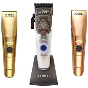 GAMMA+ X-Ergo Professionele draadloze tondeuse 9V gechipte magnetische motor, 3 aangepaste deksels in mat chroom, goud, roségoud