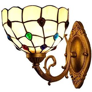LED Getinte Glazen LED Handmade, Tiffany -Stijl, Vintage, Kristalparels, Slaapkamer Wandlamp, Gang