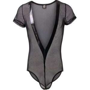 Juflam Bodysuit met luipaardpatroon voor heren, worstelsinglets, leotard, gymondergoed (JJ70 zwart, large), JJ70-zwart, L