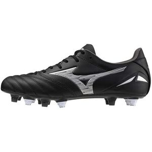 Mizuno Mens IV Mix Soft Ground Voetbalschoenen Rugby, Zwart Zilver, 45 EU