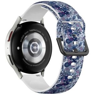 Sportieve zachte band compatibel met Samsung Galaxy Watch 6 / Classic, Galaxy Watch 5 / PRO, Galaxy Watch 4 Classic (Mandala bloemen decoratief) siliconen armband accessoire