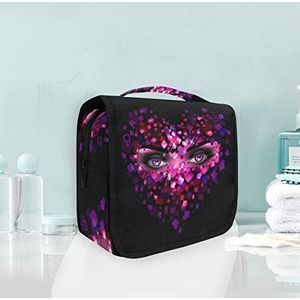 Hangende opvouwbare toilettas paarse dame oog make-up reizen organizer tassen tas voor vrouwen meisjes badkamer