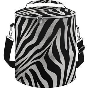 Grote koeltas, koeltassen met zebraprint print, strandkoeltas, zachte koeltas voor picknick, kamperen en strandaccessoires