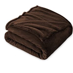 Fleece Deken, Deken Sofa 130 x 160 cm, Kinderflanel Bed Deken, Super Zacht - Bruin