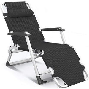 Outdoor ligstoelen ligstoel opvouwbaar Zero Gravity, fauteuil ligstoelen ondoordringbare chaise lounge ligstoelen metaal (kleur: zwart)