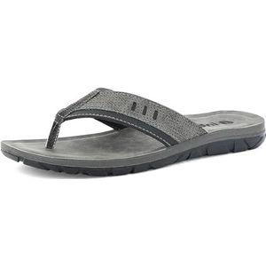 inblu Teenslippers voor heren met voetbed van gevoerd kunstleer, maat 39 tot 46, Tundra, 43 EU, Tundra, 43 EU