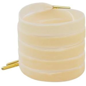 THEDAYBABY 2 Paar 1.27Cm Stapel Coating Enkelzijdige Pluche Schoenveters Met Gouden Metalen Aglet Elegante Webbing Band Pluizige Stroomden Suede Kant, 1618-2 Champagne, 180 cm