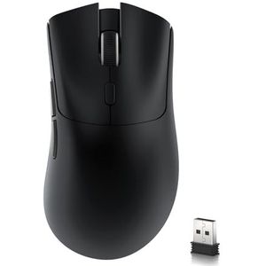 MAMBASNAKE R1 59g Tri-mode lichtgewicht draadloze gamingmuis, 2,4 GHz/Bluetooth/bekabelde connectiviteit, 5 programmeerbare knoppen, 6 instelbare DPI tot 18000, PixArt PAW3311 optische sensor -Zwart