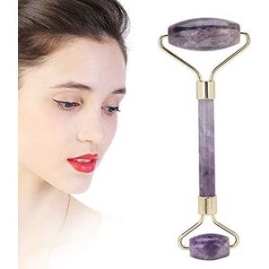 Jade Roller voor gezicht, gezichtsschoonheidsroller fit met gezichtsvorm gezichtsroller en massageapparaat voor gezicht voor armen voor rug (Amethist)
