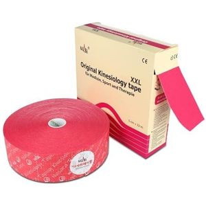 Nasara Originele kinesiologie fysio XXL tape voor sport en geneeskunde, rol grootte 5cm x 32m, roze