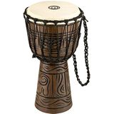 Meinl Percussion 20 cm Rope Tuned Travel Series Djembe trommel, met geitenbont, muziekinstrument voor kinderen en volwassenen, Kenyan Quilt (PADJ2-S-G)