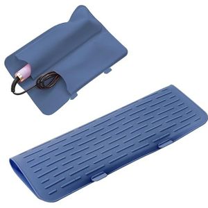 Krultang Sleeve | Siliconen Ijzer Houder Mat Pouch Reistas voor | Hittebestendige Siliconen Mat Pouch | IJzeren Houder en Mat Pouch, Iron Travel Pouch, Anti-slip Mat Cover voor Flat Irons, Blauw,