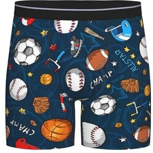 GRatka Boxerslip, heren onderbroek boxershorts, been boxershorts, grappige nieuwigheid ondergoed, sportbal patroon bedrukt, zoals afgebeeld, XXL