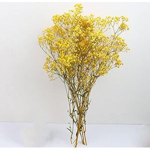 Hanyzcin Gypsophila Bloemen, 120g 65cm Gedroogde Bloem Gypsophila Boeketten Natuurlijke Bloemstukken voor DIY Craft, Kaart Decor, Bruiloft Feestdecoratie (Geel)