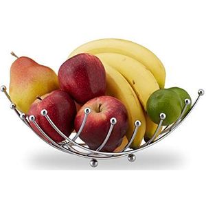 Relaxdays metalen fruitmand - fruitschaal - broodmand - schaal voor fruit - ijzer - groot