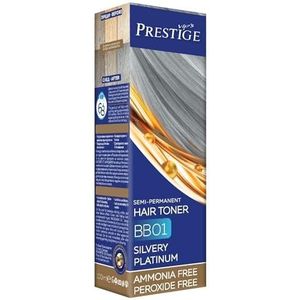 Vips Prestige | Semi Permanente Haarkleuring en Platina Kleurtoner 01 | Kleuring zonder Ammoniak en Peroxide | Met Olijfolie, Macadamia-olie en Castorolie | Verzorgt, hydrateert en geeft glans