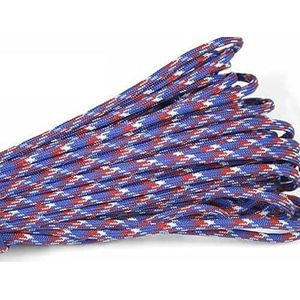 Buitentouw, klimtouw, 550 8/16/32m Parachute Cord Lanyard III 7 Strandkern van gemengde kleur for buiten kamperen klimmen (Color : E040021, Size : 100Feet)