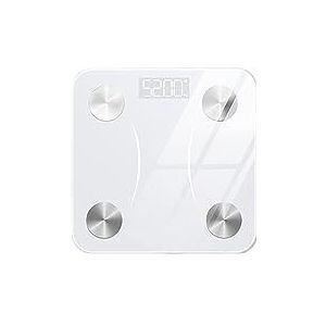 Lichaamsweegschaal Badkamerweegschaal Digitale Weegschaal For Lichaamsgewicht Slimme Weegschaal Lichaamssamenstelling Slimme Vloerweegschalen BMI Gemakkelijk Te Gebruiken(White)
