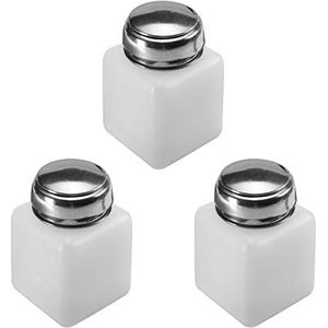 Utoolmart 120Ml Alcohol Vloeibare Druk Pompen Dispenser, voor Nagellak Remover, Lip Eye Make-up Remover, Pomp Dispensers Lege Fles met Pompkop, 3 Stuks