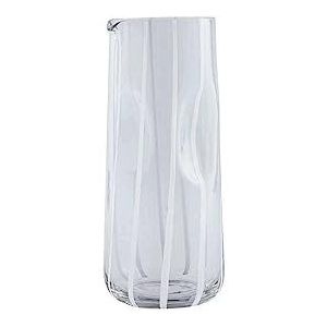OYOY Living Mizu Water Carafe Clear L300551-902 Waterkaraf, transparant gestreept, handgemaakt en mondgeblazen, diameter 10 x h: 23 cm