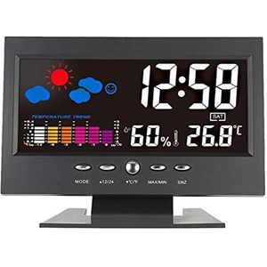 Thermometer hygrometer LCD Indoor Digital Thermometer Hygrometer Wekker Kalender Weerstation Desk Clock Temperatuur Vochtigheid Meter Barometer Thermometer hygrometer voor binnen(A No USB Cable)