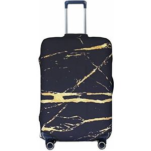 WOWBED Marmer bedrukte koffer cover elastische reisbagagebeschermer past op bagage van 18-32 inch, Zwart, XL