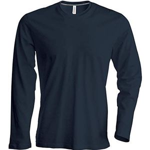 Heren T-shirt met lange mouwen en ronde hals, licht nauwsluitend, in 20 kleuren en de maten S, M, L, XL, 2XL, 3XL en 4XL, dark grey, L