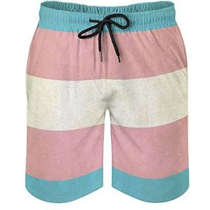 Vintage transgender vlag heren zwembroek bedrukte board shorts strand shorts badmode badpakken met zakken L