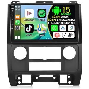 Draadloze Autoradio Android 15 voor Ford Escape/Ford Kuga/Mazda Tribute 2007-2012 met draadloze carplay en Android Auto Bluetooth USB Wifi 4G GPS Navigatie(S-4(4G+64G))