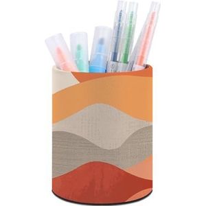 Retro Images Penhouder voor Bureau Minimalistische Make-up Borstelhouder Lederen Potlood Houder Multifunctionele Kantoorbenodigdheden Eco-vriendelijke Bureau Opslag voor Kantoor Home Decor