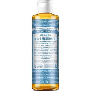 Dr. Bronner 's 18-in-1 natuurlijke zeep | Organic vloeibare zeep | Baby Mild zonder geur | douchegel, handzeep, shampoo en nog veel meer | met biologische oliën | Fair Trade | 120 ml