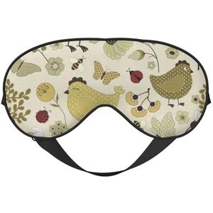 Gele Bladeren Kip Print Comfortabele Oogmasker Volledige Dekking Lichtgewicht Mannen Vrouwen Outdoor Reizen Ontspanning