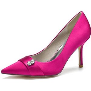 EICOFF Damespumps Hoge Hakken Gesloten Neus Pumps voor Vrouwen Jurk Bruidspump Schoenen Instap Bruidsfeest Banket Schoenen,Rose,35 EU