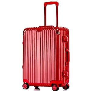 Bagage Koffer Trolley Koffer Reisbagage Koffer Spinner Met Wielen, Hardside Koffer Voor Reizen Reiskoffer Handbagage (Color : Rot, Size : 20in)