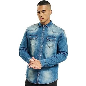 Brandit Riley Jeans overhemd voor heren, blauw (Denim Blue 62), L