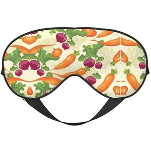 Cartoon Groenten Print Zacht Oogmasker voor Vrouwen Mannen Comfortabel met Verstelbare Riem voor Reizen Yoga Nap Shift Werk