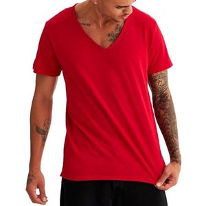 Leif Nelson Heren T-Shirt V-hals LN-6280