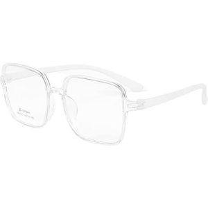 NOVESIXTDAT Oversized vierkante leesbril voor dames en heren, extra grote, stijlvolle blauwe lichtblokkerende leesbril, niet-verblindende bril (kleur: helder, maat: +3,00)