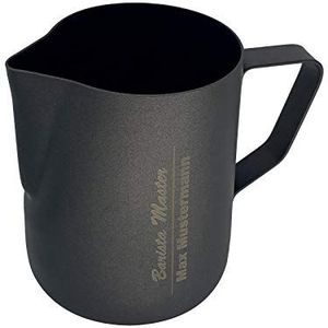 scharlaken espresso melkkan ""L'Art Modern Antraciet"" met persoonlijke naam lasergravure, voor latte art of cappuccino; gemaakt van 18/10 roestvrij staal met antiaanbaklaag,, roestvrij staal, 350 ml