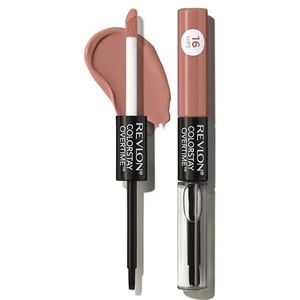 Revlon ColorStay Overtime Lipcolor, Dual End Long Wear Liquid Lipstick met Clear Lip Gloss, met vitamine E in Nude, Unstobbale Nude (540), 2,0 g