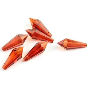 Kristallen kroonluchter prisma's 38 mm/63 mm/76 mm oranje K9 kristallen kroonluchter hangers prisma's U-ijspegel druppels voor decoratie decoratie sieraden maken (kleur: 38 mm, maat: 200 stuks)