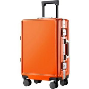 Suwequest Lichtgewicht PC Bagage Stille Universele Wiel Koffer Wachtwoord Boarding Case Business Travel Case, Oranje, 28