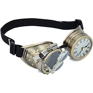 XINQIK Goggles Bril Retro Zonnebril Steampunk Goggles Bril Retro Gothic Cosplay Punk Goggles Bril Party Hoofddeksels, Brillen & Accessoires (Goud)