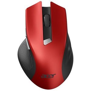acer Draadloze muis, 2,4 GHz 1600 DPI draadloze muis, 3 instelbare DPI draadloze muis met 6 toetsen, batterij-aangedreven draadloze muis voor laptop, pc en MacBook, aanbevolen voor rechtshandigen rood