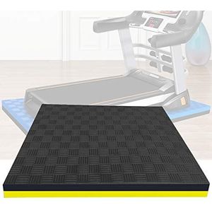 Loopbandmat, geluidsvermindering, loopbandmatten voor vloerbescherming, zware geluidsabsorberende anti-vibratiemat, home-fitnessapparatuur, mat, gymnastiekmat, yogamat zwart+geel-160×80×2,5 cm