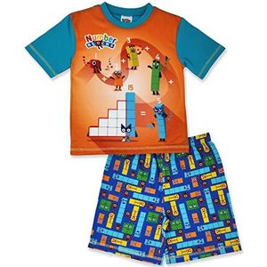 Numberblocks/Alphablocks, Pyjama met Korte Mouwen voor Kinderen, Numberblocks, Oranje, 4-5 Jaar: 110cm
