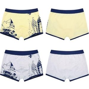 yeeplant Jongens Stretch Sneldrogende Boxer Slips 2-Pack, Elastische Tailleband Katoen Gedrukt Trunks voor Kinderen Multicolor, Meerkleurig, L