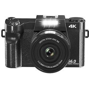 Autofocus Digitale Fotocamera For Fotografie 56MP 4K Vlog Camcorder 3 ""Scherm Wifi Webcam Videocamera HD camera (Color : 128G TF Card, Size : 2 Batteries Charger)