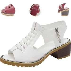 Dotmalls comfortabele orthopedische sandalen for dames, Dotmalls schoenen dames comfortabele orthopedische sandalen, damessandalen met hak, antislipzool Huidvriendelijk en ademend (Color : White, Si